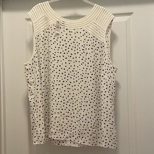 Talbots Cream‎ and Black Sleeveless Blouse